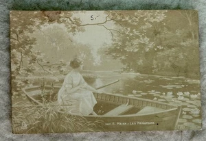 20er Jahre E. Meier "Les Nénuphars" Französische Kunst Postkarte - Paris 1922 Nachricht - Bild 1 von 2