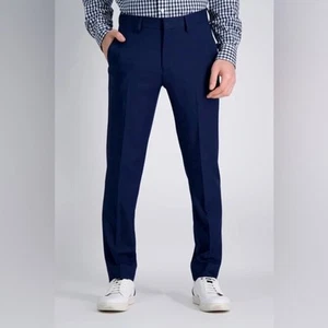 NWT Haggar Midnight Blue Flex Waist Wrinkle Free Trousers Pants Size 34 x 29 - Picture 1 of 7