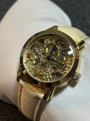 Akribos XXIV Automatic Mechanical Gold Tone Skeleton Womens Watch,Runs - Image 1 of 4