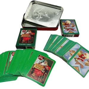 Coca-Cola 1998 Nostalgie Santa Playing Card Tin mit 2 kompletten Decks Vintage - Bild 1 von 13