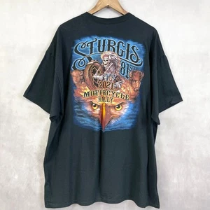 Sturgis 2021 Motorcycle Rally T-Shirt Men 2XL Buffalo Skeleton Biker Graphic Tee - Picture 1 of 11