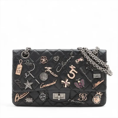 Chanel Matelasse 2.55 Vintage pantorrilla doble solapa doble cadena bolso bordado icono Foto 1 de 4