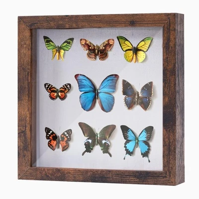 Muzilife 8x8 Shadow Box Picture Frame Deep Wood & Glass Display Case - Image 1 of 4