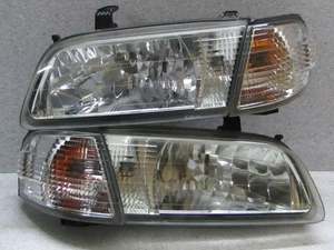 JDM 1998 2002 Nissan Sunny B15 plata cromo faro con juego de luces de esquina OEM - Imagen 1 de 10