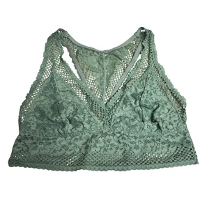 Adored Adore Me Jenny Bralette klein ungefüttert Racerback Spitze Blumen grün transparent - Bild 1 von 10