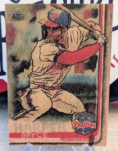 2025 Topps x Andy Friedman Shoebox Treasures Bryce Harper Wood Stock 1/5 BUCHSTÜTZE - Bild 1 von 2