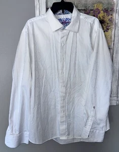 Camicia trendy Robert Graham con polsino e bottoni cotone bianco 3XL - Foto 1 di 7