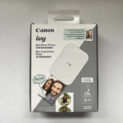 Canon IVY Mini Photo Printer 2nd Generation w/ 2x3 Photo Sheets White Open Box - Image 1 of 4