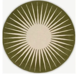 Vaserely Moss Gold Hand-Tufted Round Rug 100% Wool Handmade Rug 6x9 9x12 Feet - Picture 1 of 21