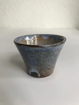 Mini-Tontöpfchen 50 ml blau glasiert | mini pottery pot 50ml blue glazed - Bild 1 von 4