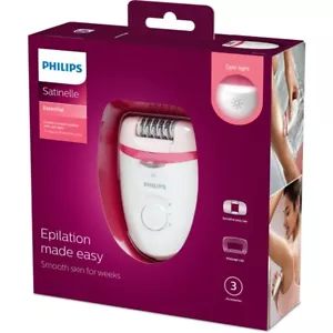 Philips Satinelle Essential BRE255 Corded Epilator - White/Pink - Picture 1 of 2