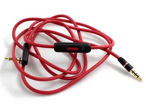 Cavo cavo audio remoto AUX ricambio ROSSO 3,5 mm per Beats by Dre Solo HD - Foto 1 di 3