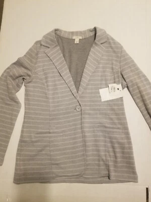 Blazer Caslon talla grande gris 100 % algodón nuevo con etiquetas Foto 1 de 4