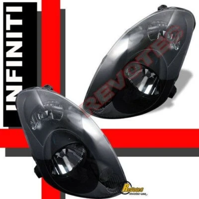 JDM Black Headlights For 2003 2004 Infiniti G35 4DR Sedan 6MT RH + LH - Image 1 of 4