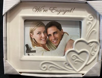 Malden "We're Engaged" ceramic pictire frame for 4x6 photos - Image 1 of 4