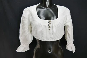 Gr.34 Dirndlbluse weiß Bluse für Dirndl Hess Leinen mit Rüsche B11577 - Bild 1 von 4