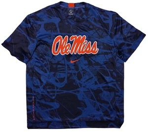 NIKE Ole Miss Rebels Short Sleeve Performance Shirt Blue Camo Large L - Picture 1 of 10