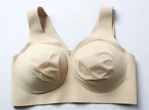 Evelyn & Bobbie Women's Evelyn Seamless Wireless Push-Up Bra LB3 Sand Medium - Picture 1 of 3