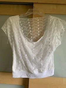 XOXO vintage White Lace Sleeveless Top Sz L - Picture 1 of 3