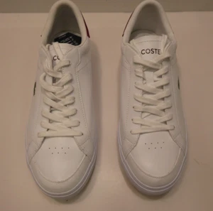 Lacoste Men's Powercourt 223 1 AU SMA Sneaker, White/Burgundy, 11 US - Picture 1 of 5