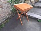 Antique Wooden School Desk Flip Up Lid: Good Condition And Folds Away