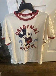 2022 Disney Parks Disneyland Beige Ringer Tshirt Adult X- Large - Picture 1 of 4