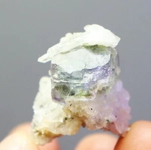 Natural Purple Green Cube Fluorite Phantom Quartz Crystal Mineral Specimen/China - Picture 1 of 20
