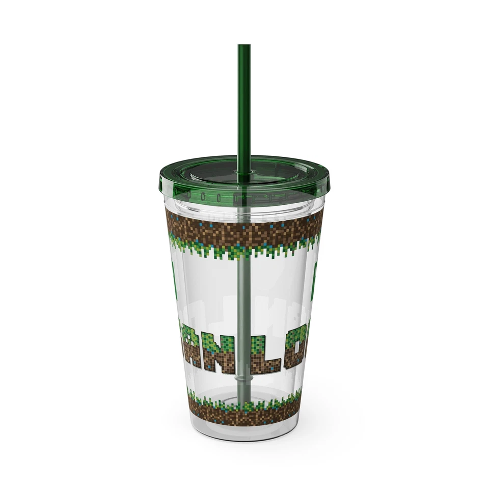 Vaso para jugadores de minería personalizado, regalo para niños de juego, vaso para jugadores con pajita Foto 1 de 1