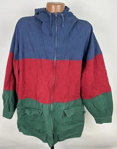 Vintage 90s MEMBERS ONLY Colorblock Jacket L Maritim Wide Stripe Navy Green Red - Bild 1 von 21