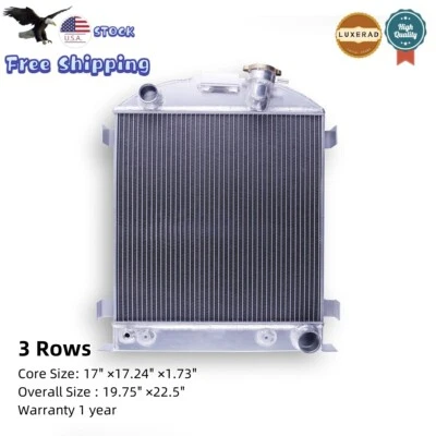3-Rows/Core Aluminum Radiator For 1932 Ford Chopped Model 18 B/BB V8 AT/MT -NEW Foto 1 de 4