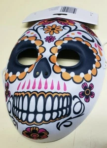 Happy Halloween Skull Vinyl Mask One Size - Picture 1 of 1