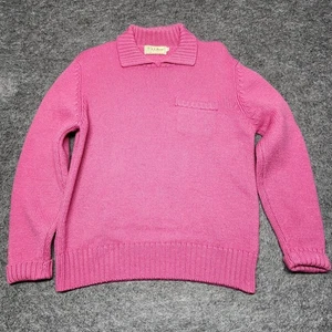Vintage LL Bean Damenpullover reine Wolle rosa Taschenkragen Kragen Hongkong Large - Bild 1 von 6