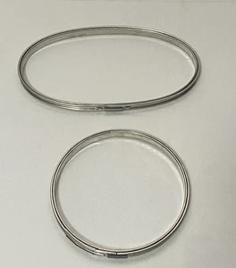 Lot of 2 Vintage Metal Embroidery Hoops Round 6" Oval 5X9" Spring Cork Lined USA - Picture 1 of 21