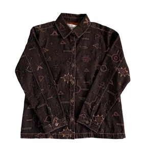 Chaqueta vaquera occidental bordada con cuentas de mezclilla marrón 2 (L-10) de Chico para mujer - Imagen 1 de 3