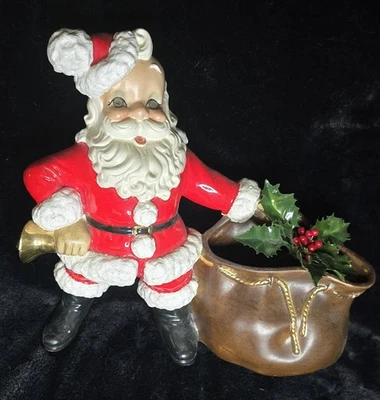 Molde Atlántico Vintage Cerámica Papá Noel con Bolsa de Juguete de Navidad Soporte Maceta Foto 1 de 4
