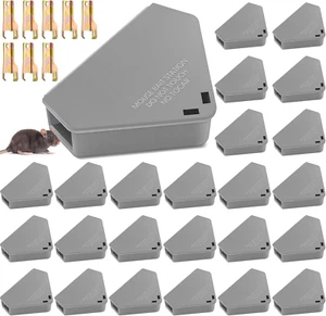 24 Pcs Mice Station with Key Triangle Bait Station Reusable Rodent Trap Bait Box - Picture 1 of 12