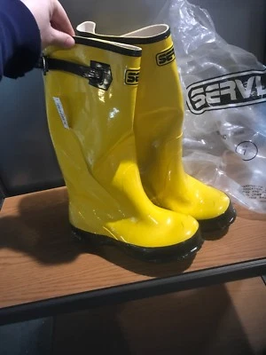 Servus by Honeywell Men's Rubber Protective Overboot A380 Size 7 Yellow Concrete - Image 1 of 4