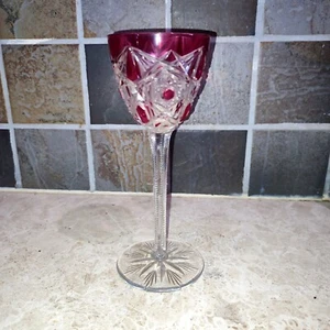 BACCARAT LAGNY verre à vin roemer cristal couleur rubi rhin overlay - Imagen 1 de 4