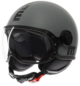 CASCO HELMET MOTO JET MOMO DESIGN FGTR CLASSIC GREY BLACK OPACO TG XS - Foto 1 di 5