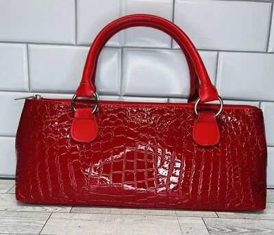 Primewear Red Crocodile Thermal Insulated Wine Clutch Tote Bag & Bottle Opener - Image 1 of 4