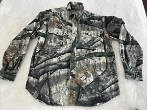 Vintage EUC Russell Outdoors Mossy Oak Button Up Shirt Large Camouflage - Picture 1 of 15