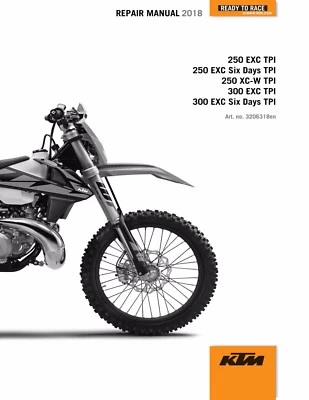 KTM Service Workshop Shop Repair Manual Book 2018 300 EXC TPI - Image 1 of 4
