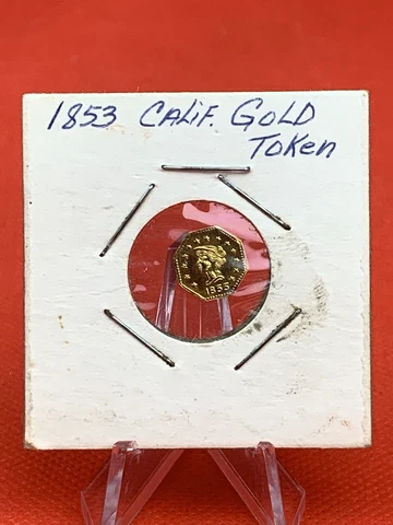 Original 1853 California Gold Token Gold Rush Antique Cover