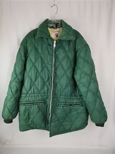 Vintage HW Carters Gladdind Jacket Mens 46 Green Quilted Sherpa Lined 1960s USA - Picture 1 of 19