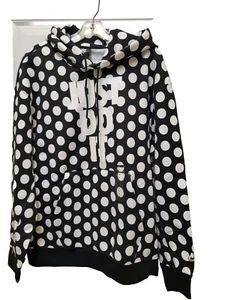 Sudadera con capucha Nike JDI Just Do It con lunares estampado por todas partes blanca negra para hombre mediana - Imagen 1 de 5