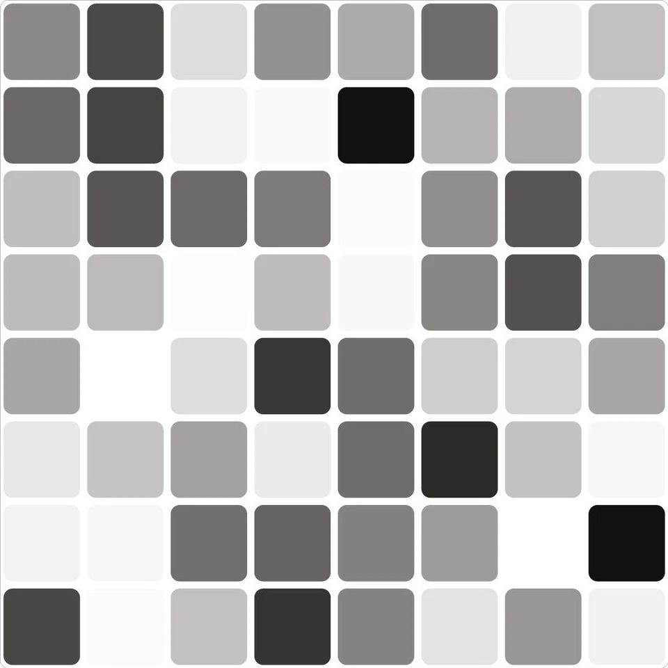 Black Mosaic Tile Transfer Stickers 149mm square (Pack of 8) self-adhesive vinyl - image 1 of 1