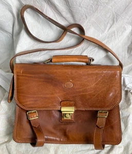 Adpel Leather Briefcase/Messenger Bag w/ Top Handle/Shoulder Strap G108 - Picture 1 of 12