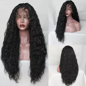 180 % Dichte Lange Lockige Synthetik Lace Front Perücken Baby Haar Mode Frauen - Bild 1 von 12