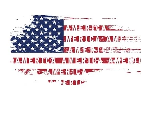 Maglietta adulto bandiera USA grunge America distressed 4 luglio - Foto 1 di 2