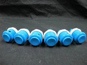 6x 30mm BLUE Arcade Pushbutton with built in microswitch - (F03) - Picture 1 of 2